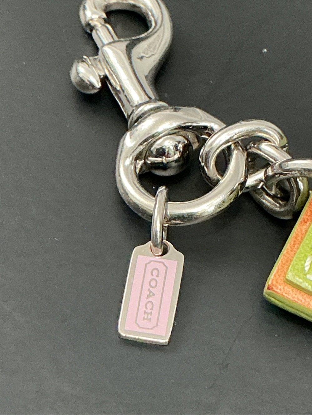 Coach Y2K Initial 'T' Leather Bag Charm EUC - Picture 3 of 3